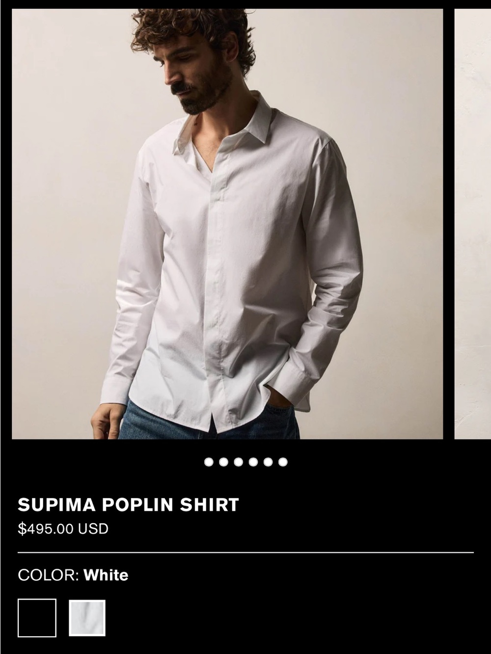 James Perse White Dress Shirt - Clean Poplin